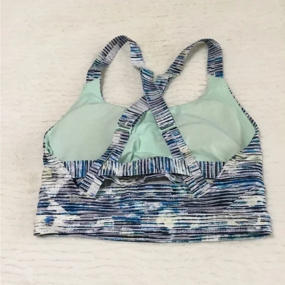 Lululemon Pure Practice Sports Bra Blurry Belle Multi Sea Mist size 6 - Picture 3 of 7